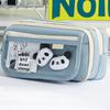 9-layer Large Capacity Pencil Case with Transparent Compartment and Magnetic Button Flip for Retrieval