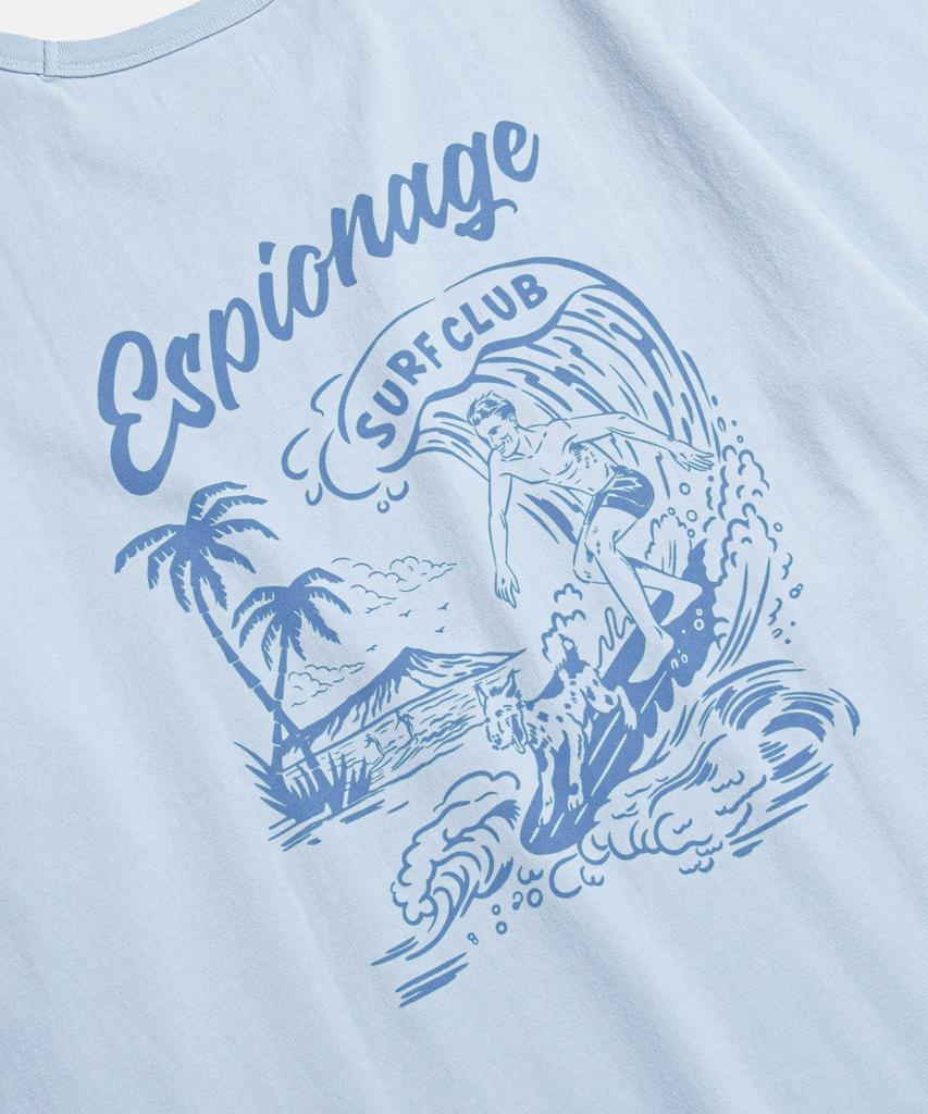 ESPIONAGE Surf Club Heavyweight Tee Ice Blue