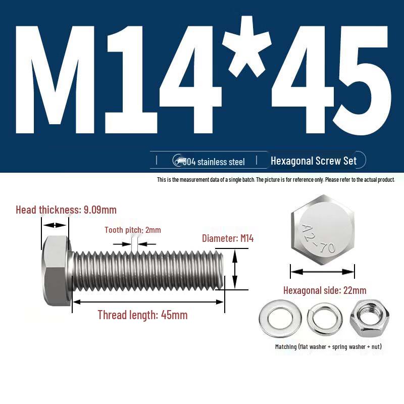Yishuxiang 304 Stainless Steel Hex Head Fastener Kit