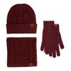 Ankola Red Hat Scarf Glove Cover Set Winter Warm Outdoor Cold Thickened Velvet Ear Protector Knitted Hat