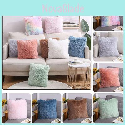Flauschige quadratische Kissenhülle aus Plüsch mit weicher Korallenfleece-Rückseite und lebendigen Farben für Sofa- und Bettdekoration