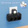 Independent Switch EU Plug Outlet Wall Mounted Power Strip Portable Wall Power Socket  Office Use