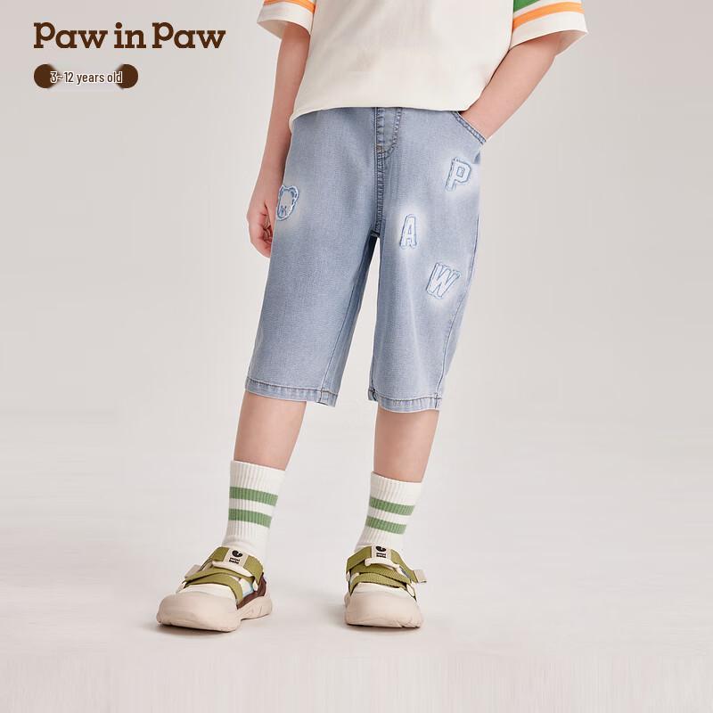 PawinPaw Boys Cartoon Bear Washed Denim Shorts 110