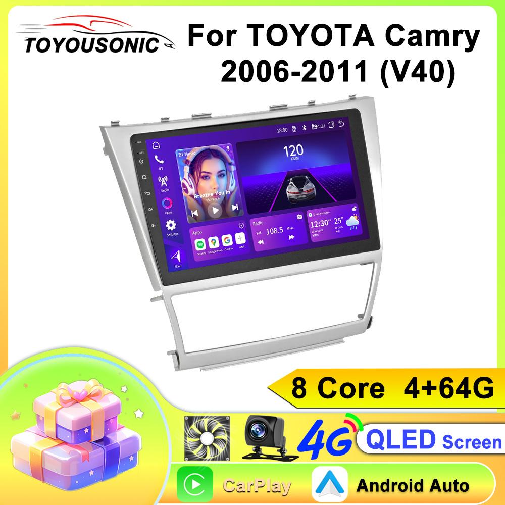 For TOYOTA Camry 2006-2011 (V40) Navigation GPS Android Car Radio  Multimedia Player Stereo wifi+4G Carplay auto video