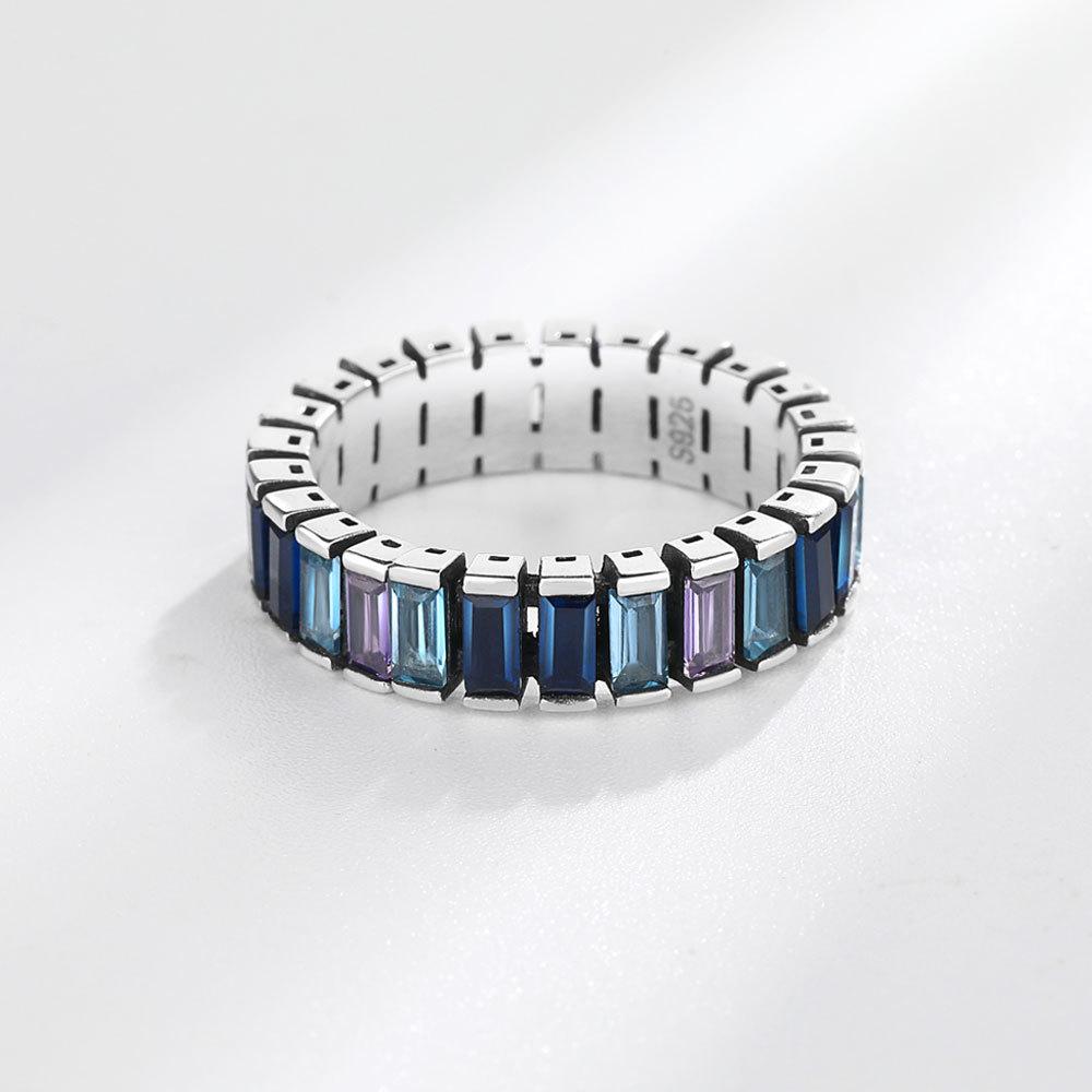 Tancise Classic 925 Sterling Silver  Zircon Ring Ladies Jewelry Wedding Promise Party Gift