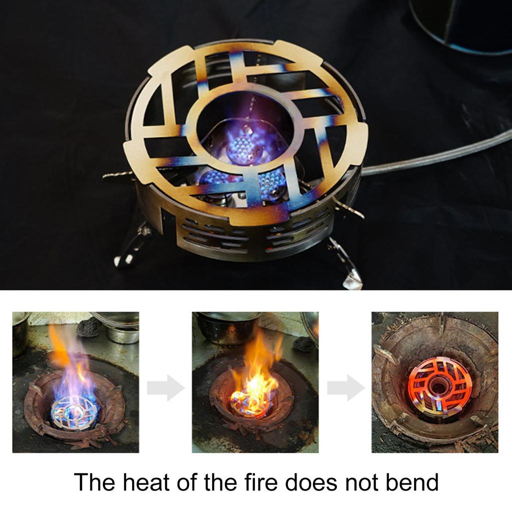 Gas Stove Windshield Ring Protects Flame from Wind Stove Wind Guard 201Stainless Steel Texture for Outdoor Cooking