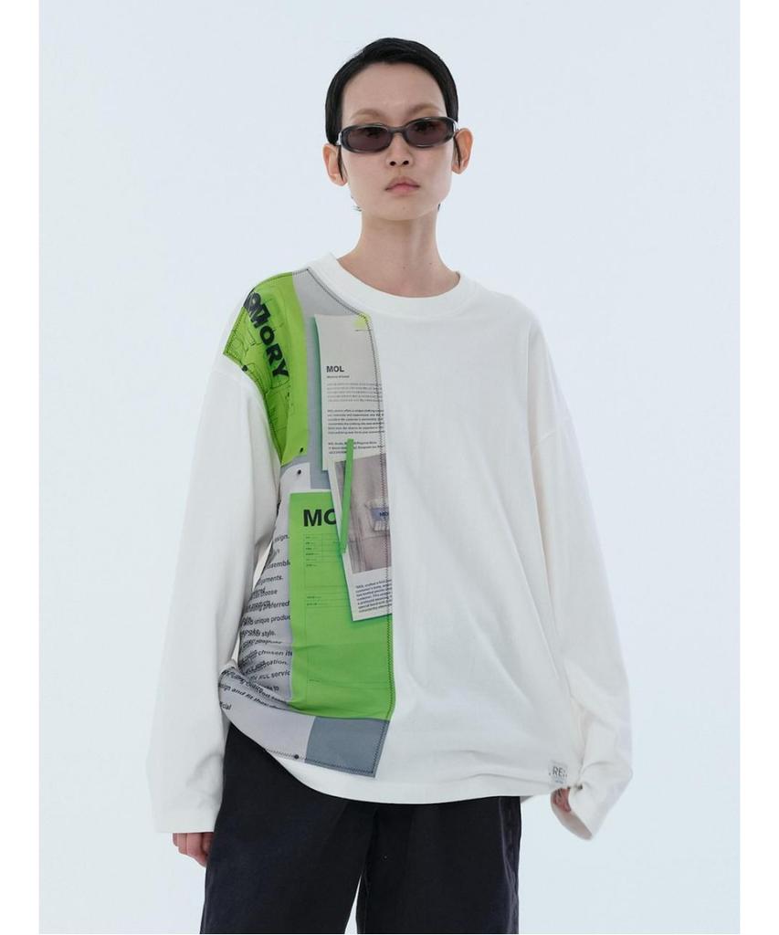 RECODE Printing Detail Longsleeve T-Shirt Rktaa24614Whx