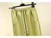 Spring Cotton Colorblock High Waist Casual Banana Pants - Plus Size, Slimming, Versatile Straight Leg with Pockets