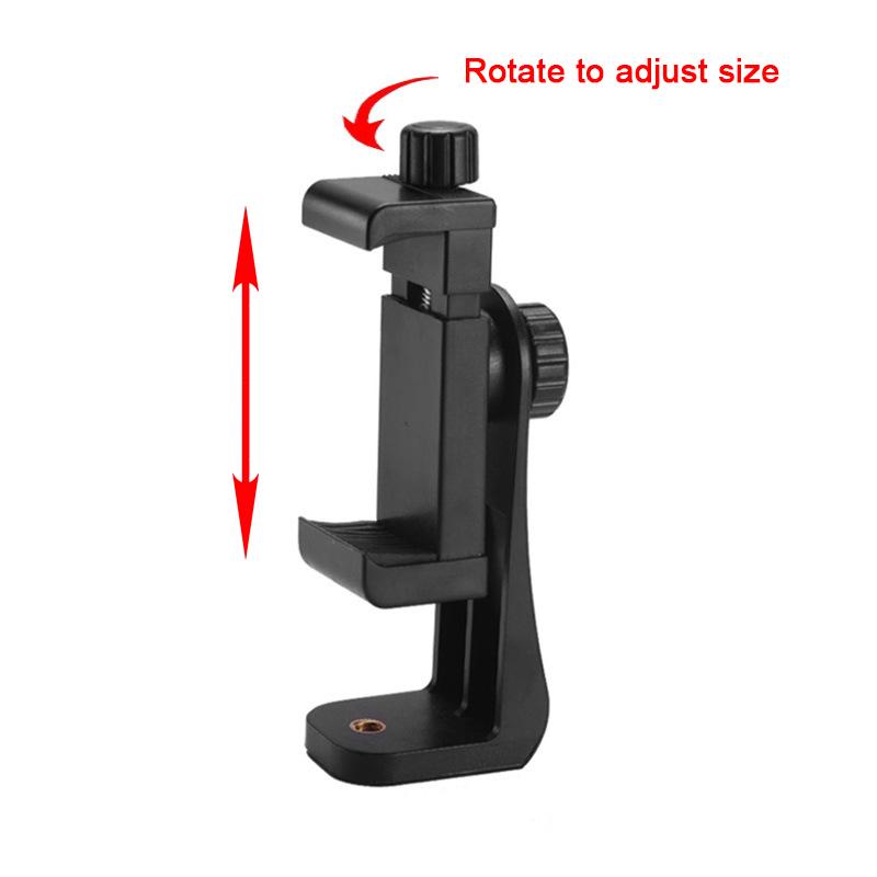 360 Degree Mobile Phone Universal Clip Compatible For Iphone Tripod Mount With 1/4 Screw Cellphone Holder Desk Tripod Adapter