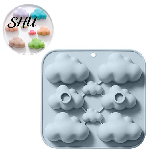 Oven Safe Silicone Mold 8-Cavity Cloud Soap Non-sticky Food Grade DIY Cookie Candle Resin Plaster Chocolate Biscuit Cake Ice Mould Microwave