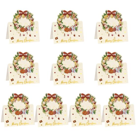 Yousheng 10 Pcs Christmas Greeting Card Gold Stamping Blank Xmas Postcards 3.9 X 5.3 Inch Merry Christmas Cards for Friends Family
