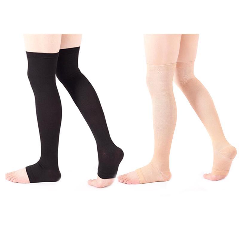Compression Socks Thight High Pressure Open Toe Varicose Stockings Men Women