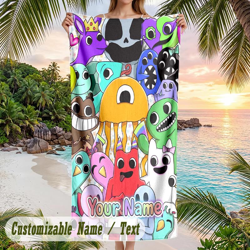 Garten of Banban Beach Towel, Personalized Custom Text, Quick Dry Soft Large Towel For Swimming Pool Travel