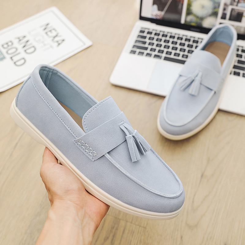 Fashion Formal Man Loafers Leisure Walk Tassel Moccasins Italian Breathable Slip on Male Dress Shoes Handmade PU Leather Men Casual Shoe