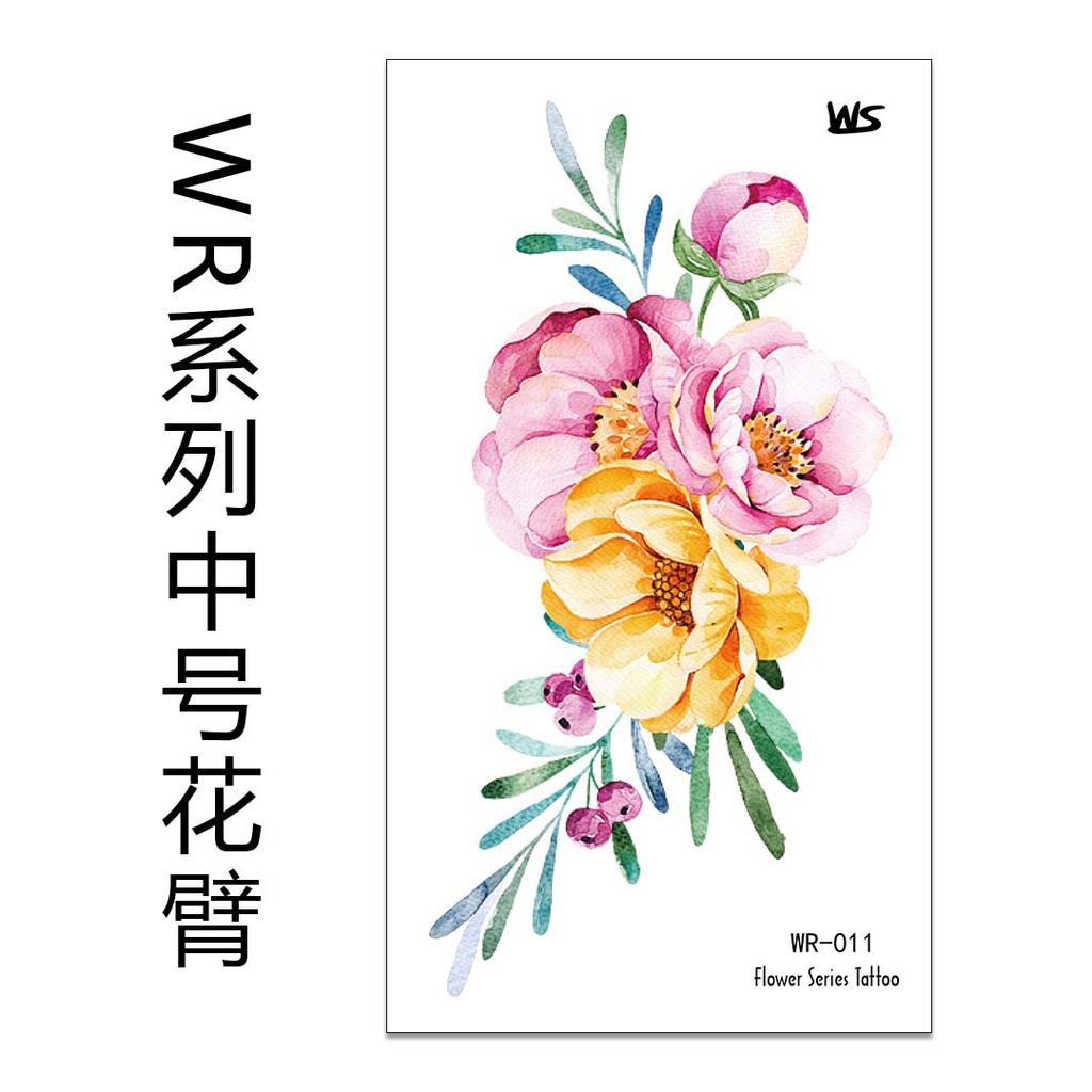 Small Fresh Flower Tattoo Sticker Flower Arm, Flower Rose Waterproof Environmentally Friendly Tattoo Sticker Tattoo