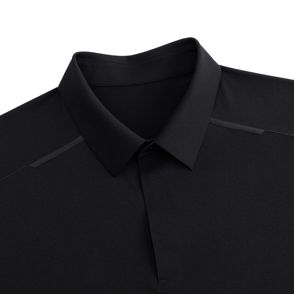 Anta Champion Breathable Mens Short Sleeve Polo Shirt Men Polo Shirts Basic-Black 152620157-2