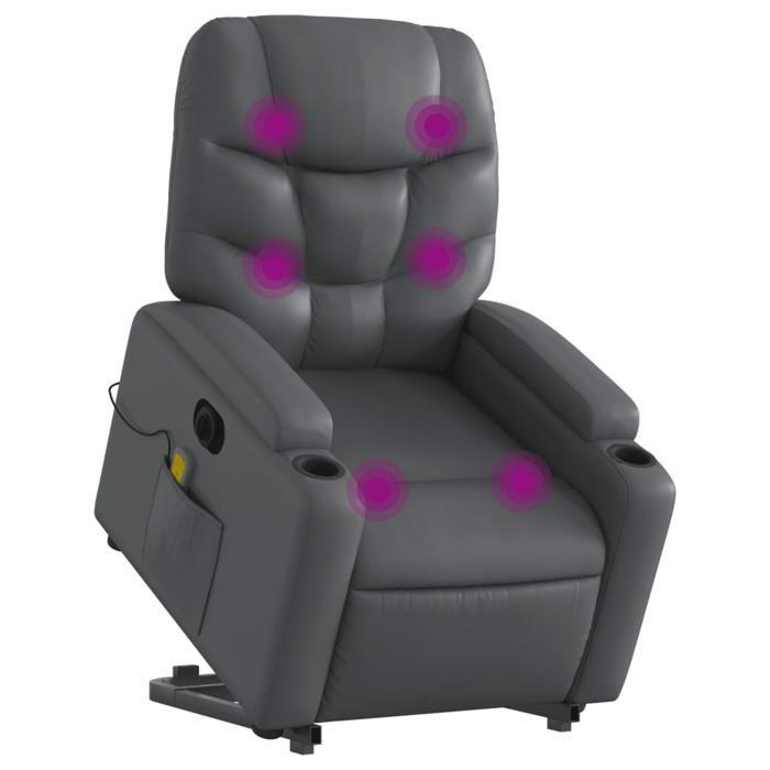 VidaXL Electric Massage Recliner, Relaxation Chair with Adjustable Backrest and Footrest, Seat of 3204682
