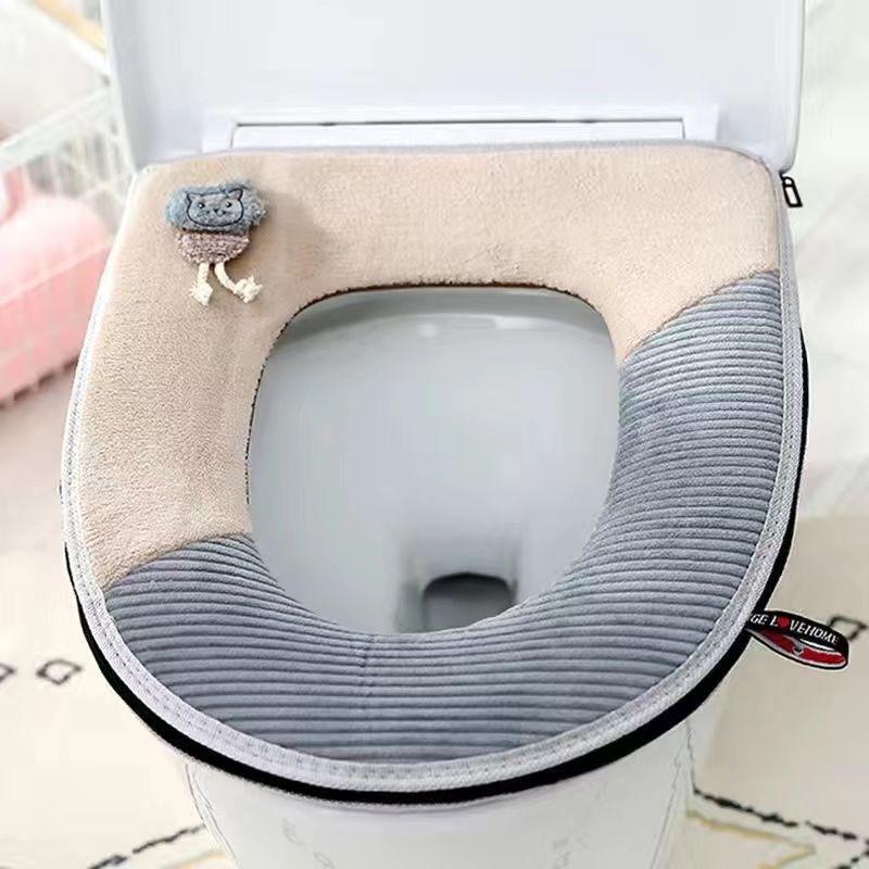 Four Season Universal Toilet Cover Toilet Seat Cushion Universal Zipper Style Household Toilet Seat Cushion Toilet Seat Cover