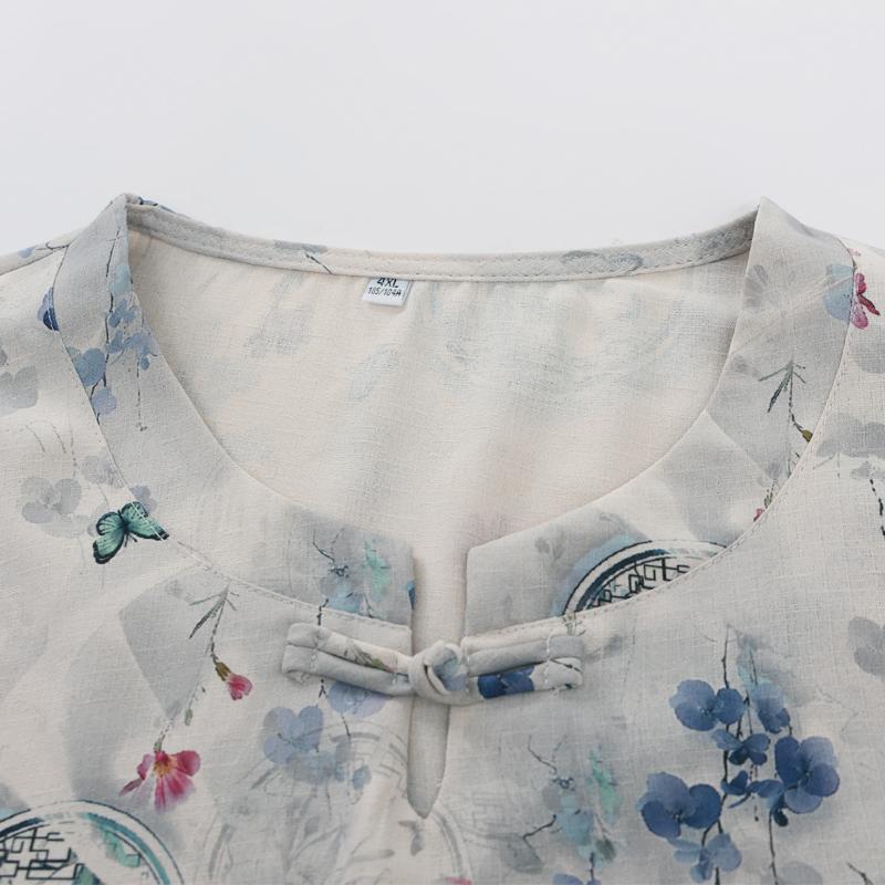 Plus Size 3XL-8XL Oversize Summer Casual Blouses for Women Tops Loose Short Sleeve Shirt Vintage Clothes