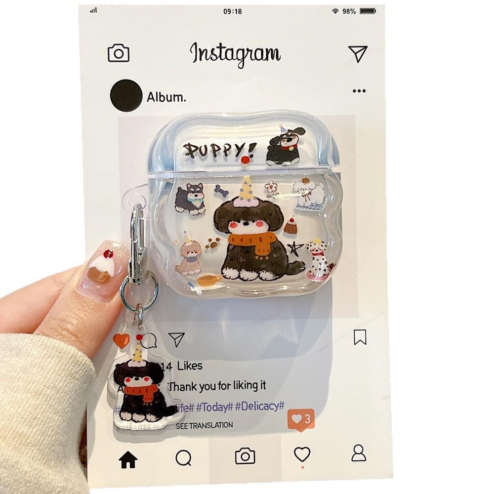 Cute cartoon puppy IMD earphone cover for Apple AirPods 1 /1 generation creative pendant case PRO1/PRO1
