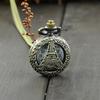 Retro Vintage Steampunk Quartz Necklace Carving Pendant Chain Clock Pocket Watch