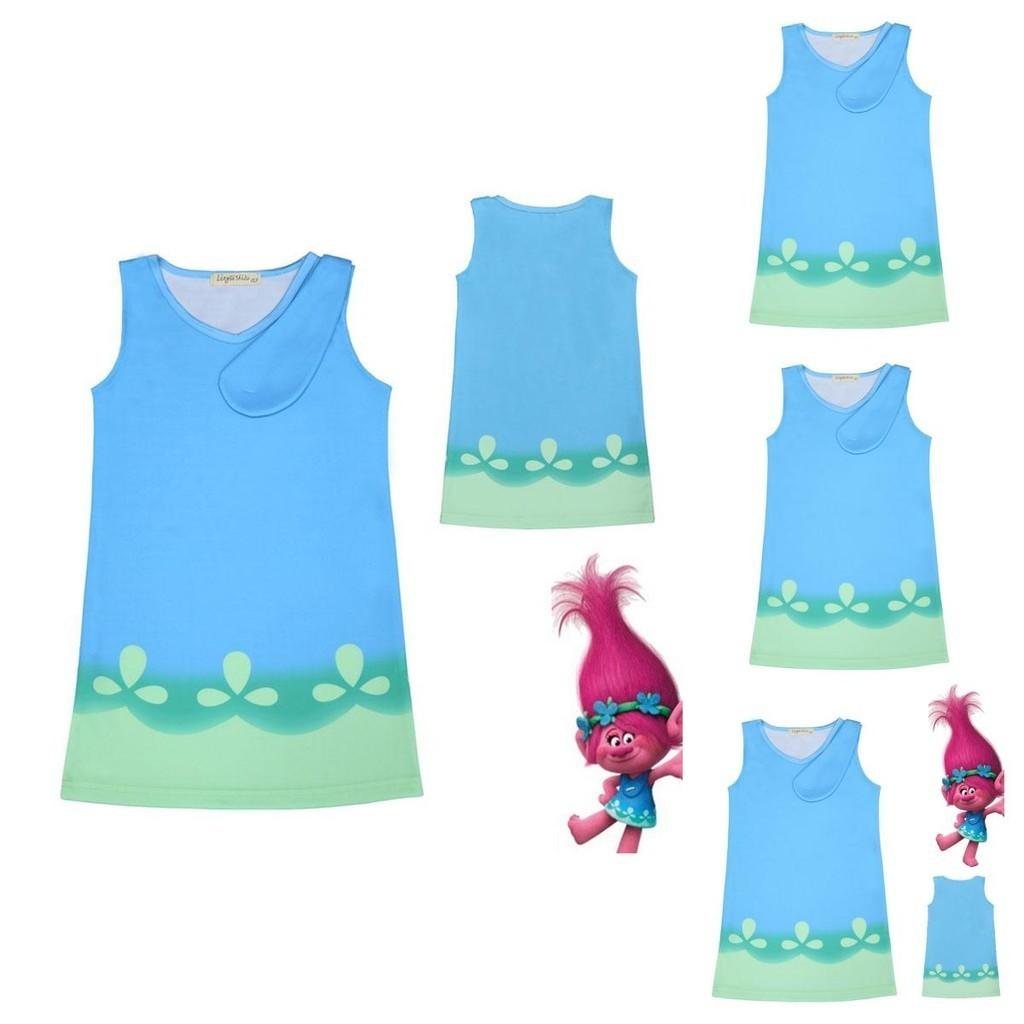 Entzückendes Trolls Poppy Cosplay-Kostüm für Kinder Perfekt für Geburtstagsfeiern