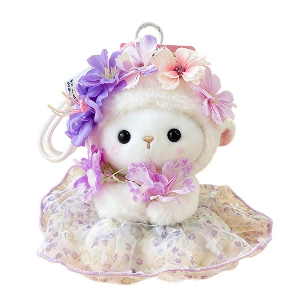 Plush Sheep Doll Keychain Lamb Shape Soft Stuffed Key Ring Bag Hanging Decor Backpack Accessories