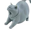3D Printed Yawning Cat Statue, Cute Sleeping Cat Figurine for Shelf Bedroom, Modern Minimalist Home Decor Gift for Cat Lovers