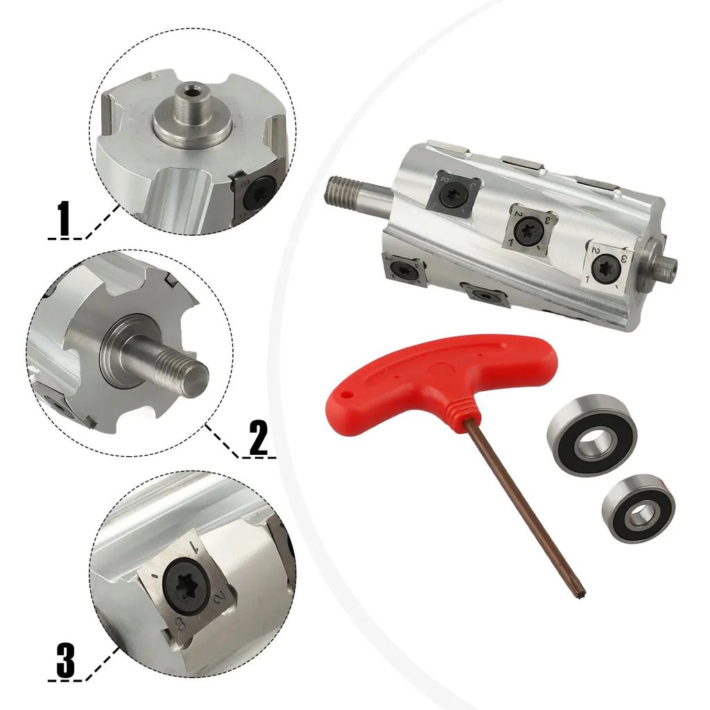 Efficient Woodworking Tool Electric Planer Shaft with Aluminium Spiral Cutter for Various Woodworking Projects