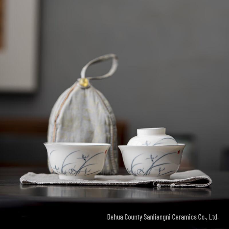 LISM Portable Ceramic Tea Set for One