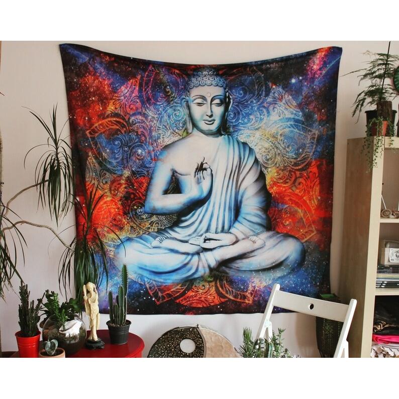 Buddhist Guanyin Bodhisattva tapestry 75x100 чёрный