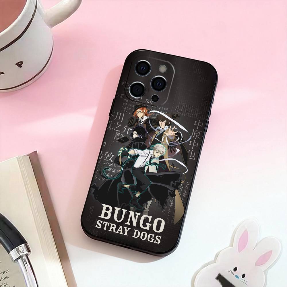HOT B-Bungou Stray Dogs  Phone Case For iPhone 17,16,15,14,13,12,11 Plus,Pro Max,Soft Silicone Black Cover