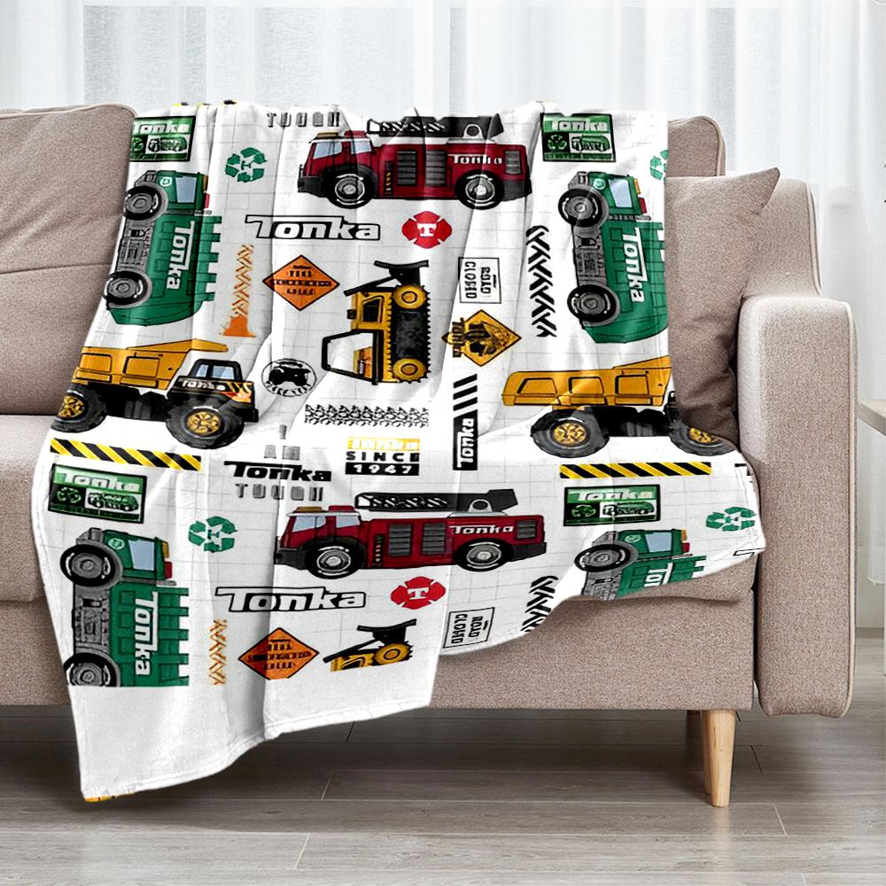 Truck Theme Printed Blanket - Perfect for Couch, Bed, Travel & Outdoor Use | Machine Washable, Cozy & Durable.