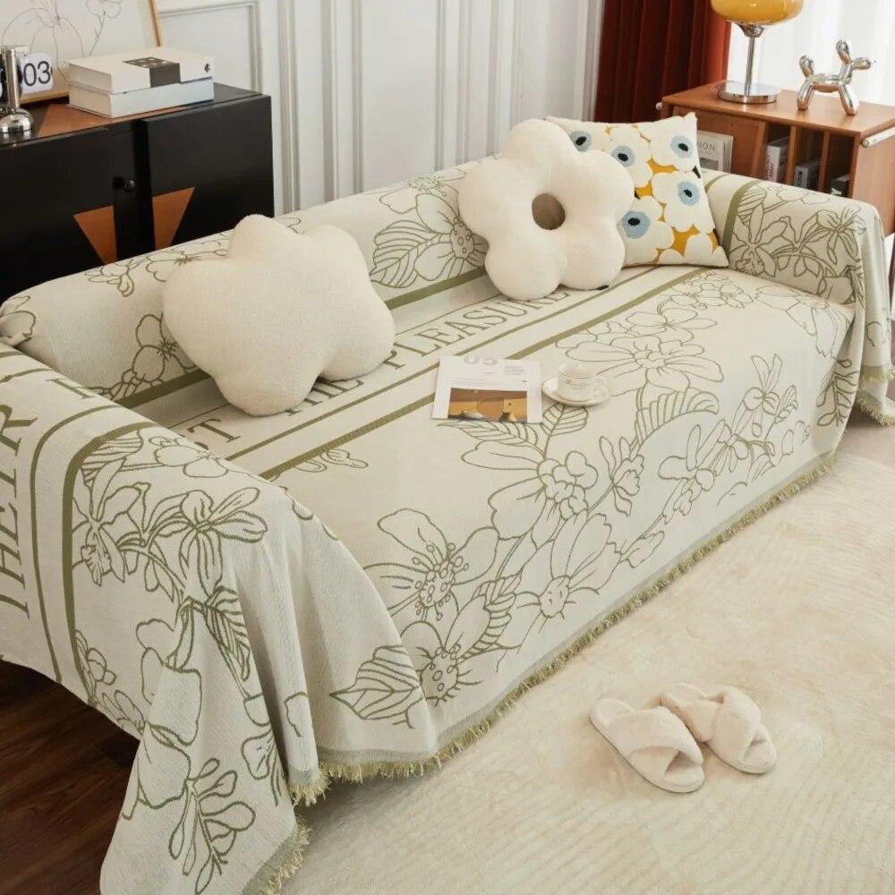 Flower Print Sofa Cover Blankets Outdoor Camping Picnic Large Blanket Leisure Beach Towel Travel Rug Sofa Mat