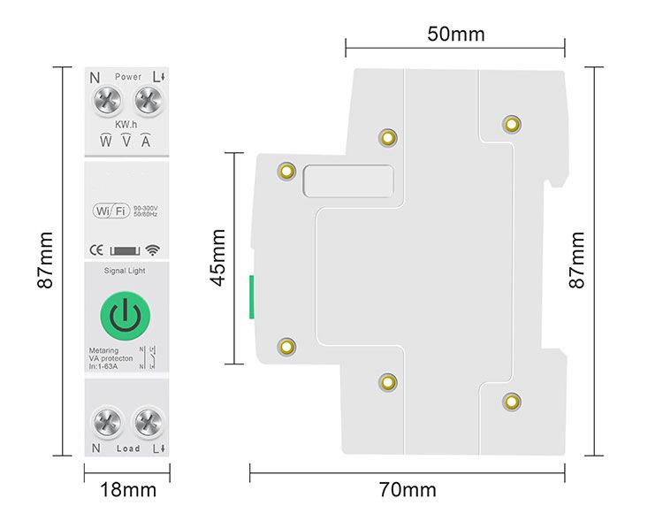 Tuya Smart Wi-Fi Circuit Breaker with Mobile App Control and Timer