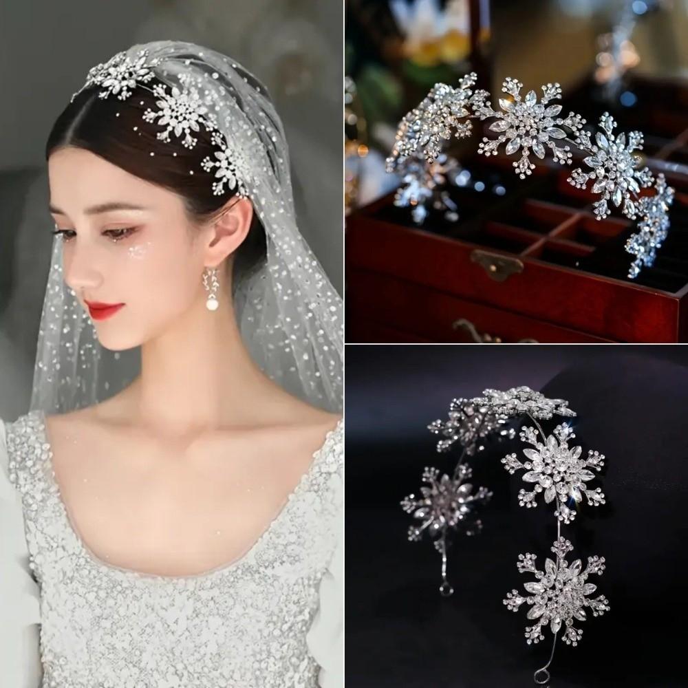 Luxury Floral Bridal Tiaras Sparkling Pageant Diadem Headband  Women Special Events