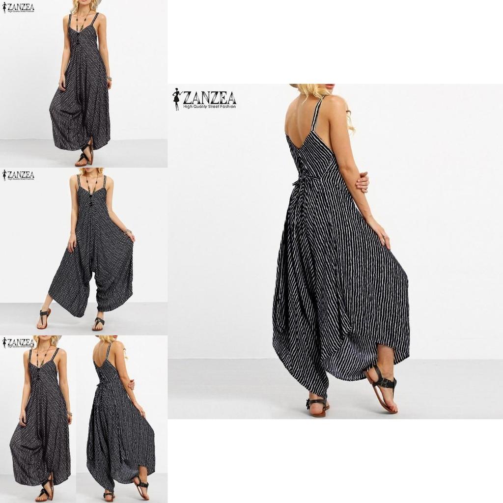 Tuta Lunga Nera Lussuosa da Donna Tuta Sexy Senza Spalline Casual a Righe Larga