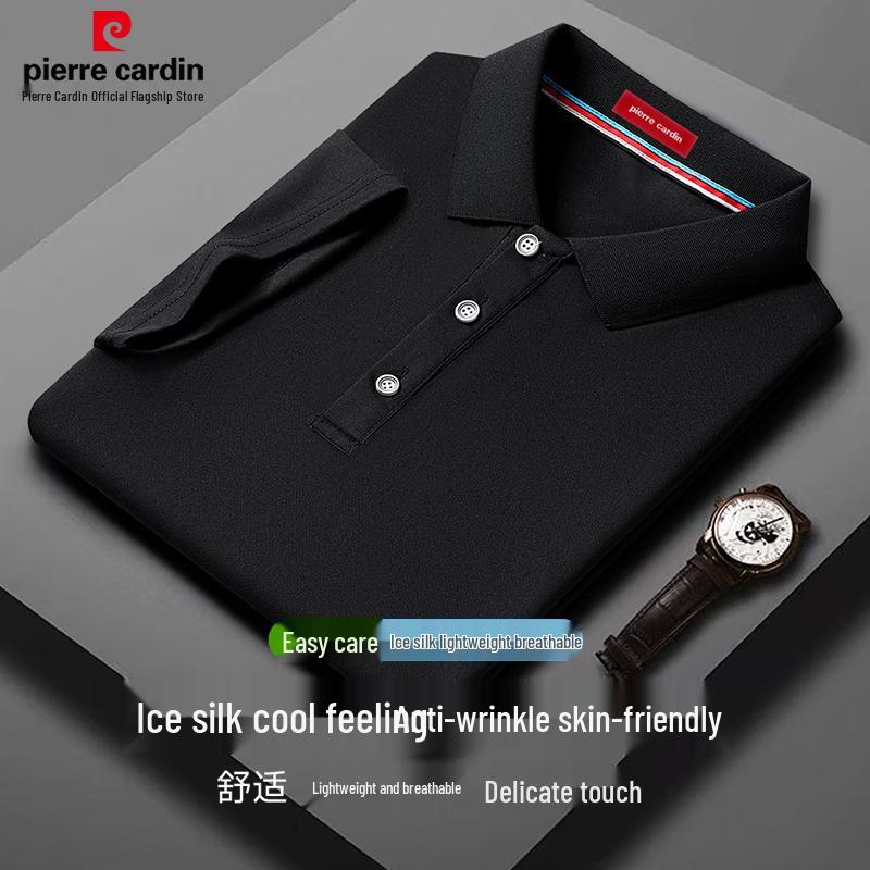 Pierre Cardin Men's Wrinkle-Resistant Ice Silk Polo Shirt