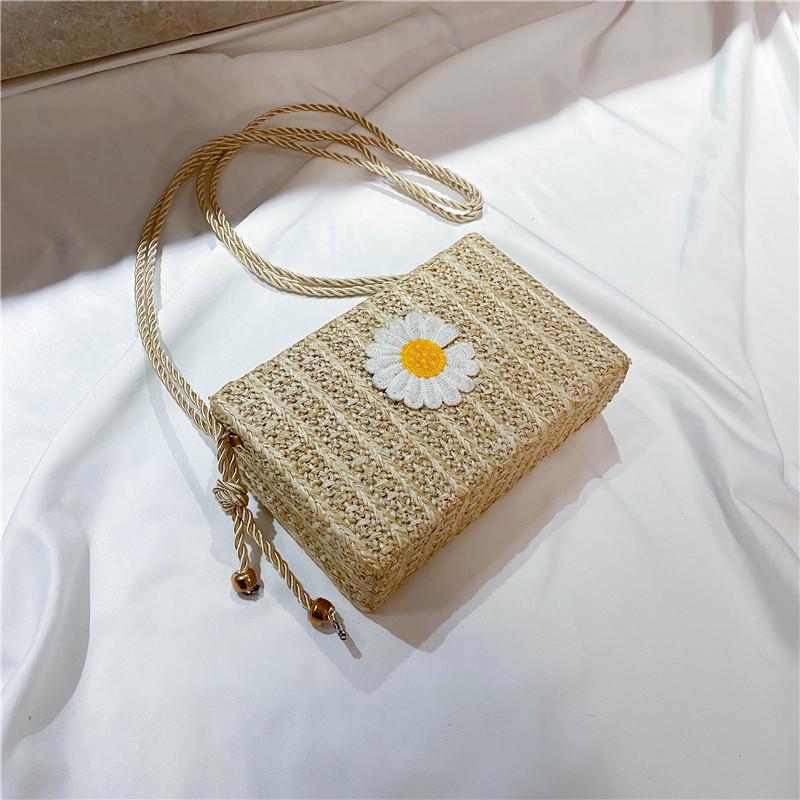 SCIONE Net Red Small Bag 2020 Women Messenger Bag Straw Woven Bag Small Square Bag Shoulder Bag
