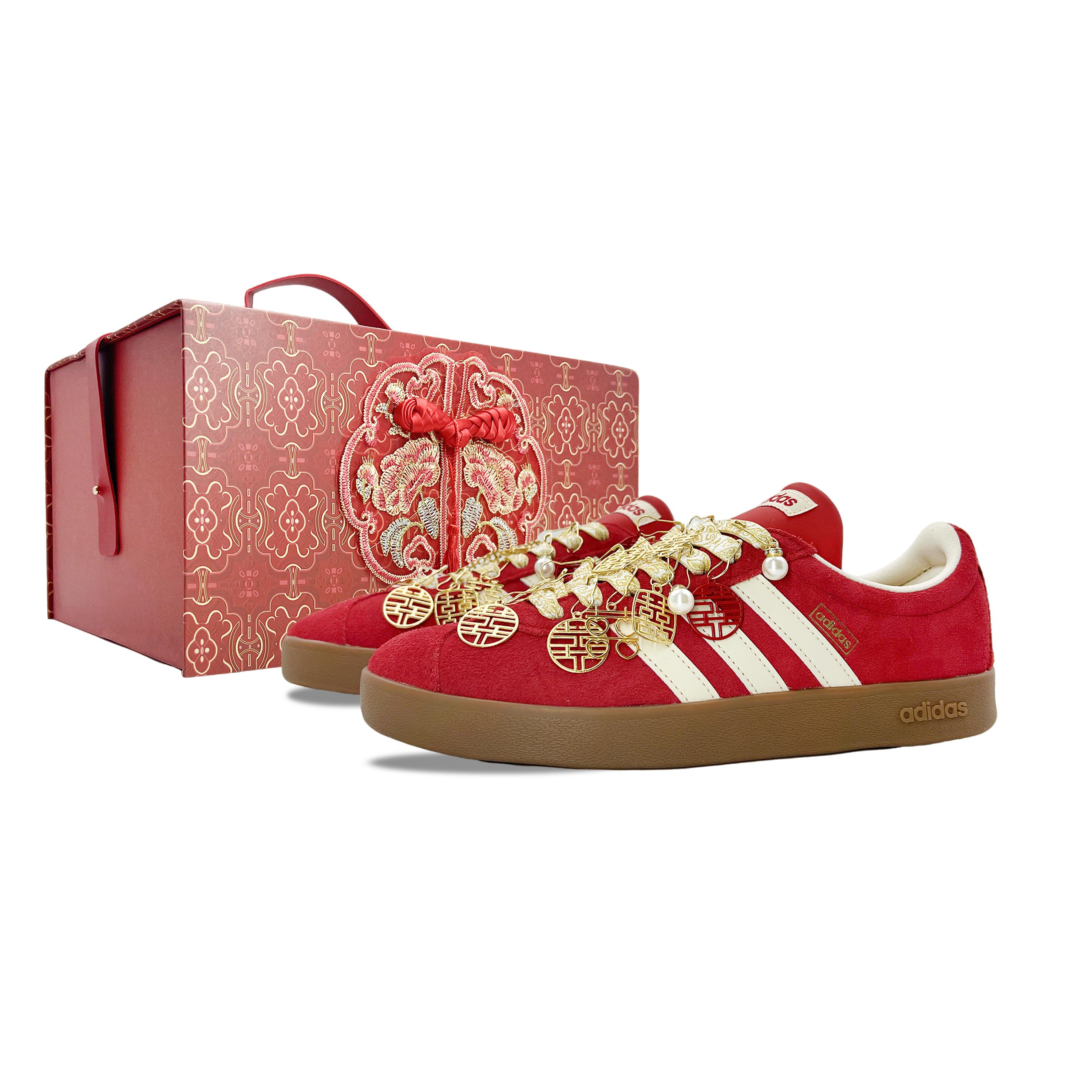 

Adidas Vl Court Classic Abrasion Resistant Low top Skateboard Shoes Unisex Red KK3774(Team995-) 38