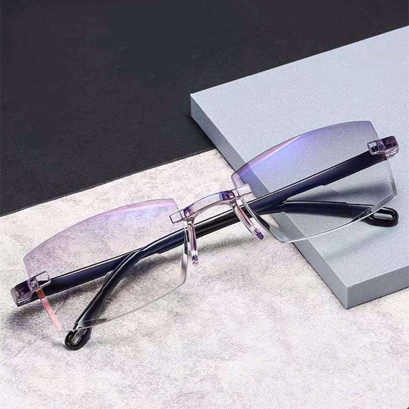 Frameless Integrated Reading glasses Anti Blue Light Ultra Light Presbyopia Glasses Retro Meal Trimming  Accessories