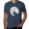 Dachshund Moon Howling Dackel Tshirt Modern Print Casual Tshirt