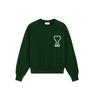 Solid Color Heart Logo Classic Crewneck Sweatshirt Men Sweatshirt Green A20HJ037-747