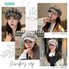 Sole Only Checkered Adjustable Tweed Cute [$ole Only] Casquette, Pattern, Size, Fabric, Motif, Stylish, Women's (White)
