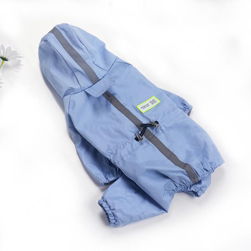 

Dog Raincoat With Reflective Stripe Pet Outdoor Waterproof Pet Clothes Small Medium Dogs Hoodie Pets Raincoat Accessories S-Bust 34CM синій