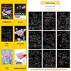 Conjunto Colorido de Arte Scratch: Livro de Rabiscos e Desenhos DIY de Desenho Animado para Crianças
