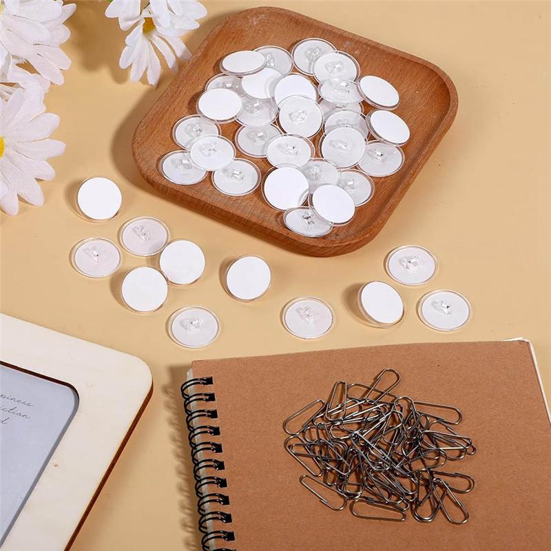 M-Modern-Clear Adhesive Ceiling Hooks 50 Pcs For Hanging No-Drill Sticky Birthday Hook Damage-Free