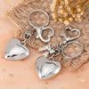 Y2K Big Heart Keychain Silver Color Key Ring For Women Girls Cute Friendship Gift Car Handbag Decoration Handmade Jewelry DIY