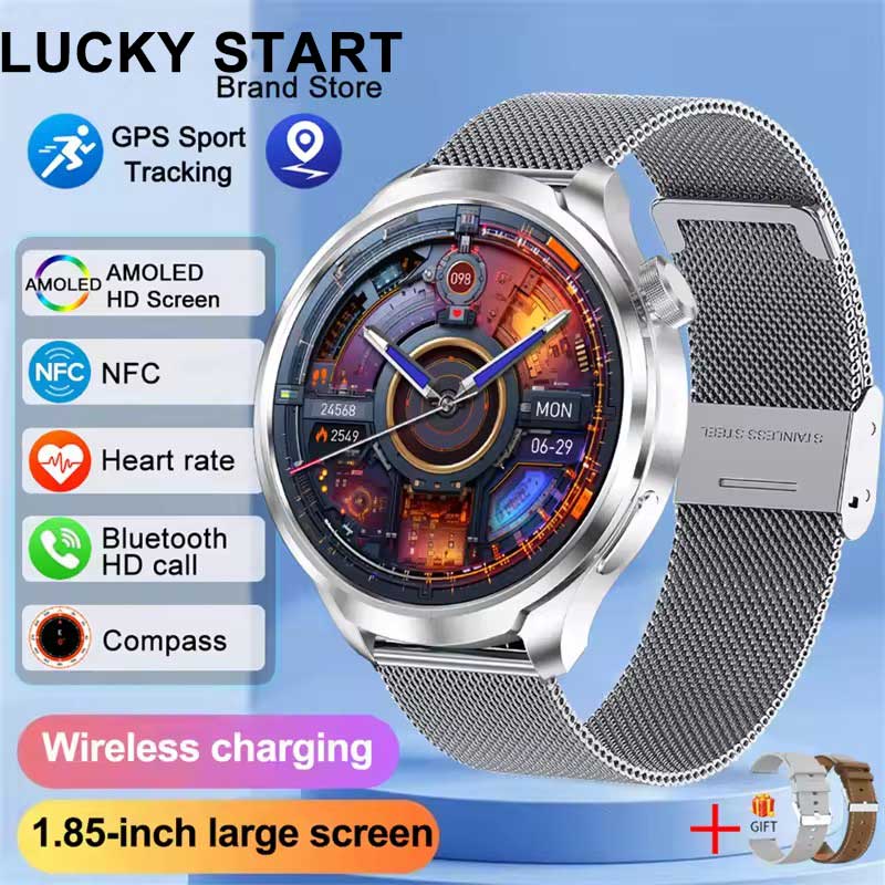 NEW  Outdoor fitness NFC Smart Watch Men 1.85 Inch AMOLED Screen Bluetooth Call IP67 Waterproof Man Smart Watches Man 2025
