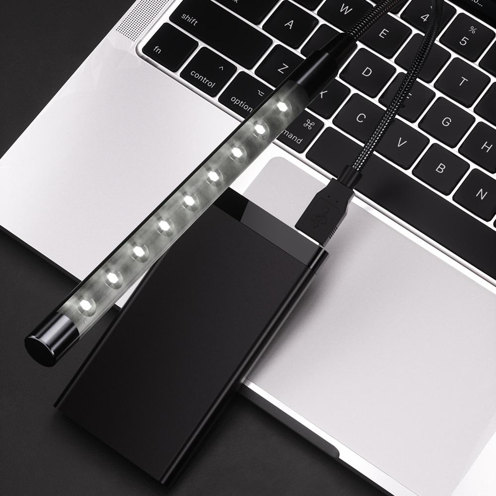 Xiaomi USB LED Book Light USB Powered Metal Material 10 LED Flexible Night Lamp For Laptop PC Computer Notebook Book Reading Lights